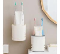 Storage Toothbrush Holders For Bathrooms Kids Toothbrush And Toothpaste Holder Detachable 3 Slots Organizer Bathroom Countertop Storage Holder Plastic Detachable AntiSlip (White, One Size)