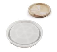 Storage Tray Epoxy Resin Mold Simple Stripe Round Dish Concrete Casting for Flowerpot Base Nonstick Tray Silicone Craft Supplies Container Stripe Dish