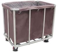 Storage Trolley Large Movable Trolleys, Kitchen Storage Hand Trucks, Beauty Salon Trolley Heavy-Duty Linen Cart,Laundry Sorter Cart with Movable Fabric Bags,4Ers/Brown/90 * 65 * 80Cm