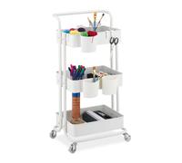 Storage trolley Rolling Organiser Utility Rack 3 Shelves Storage Cart 4 Wheels