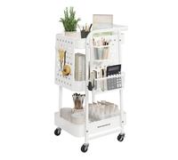 Storage Trolley with 3 Metal Mesh Shelves