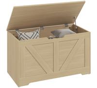 Storage Trunk 80x40x45cm Black Wood-Effect Particleboard 100L Seat Ottoman Bench