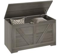 Storage Trunk Chest 100L Charcoal Grey Particleboard 80x40x45cm Seat Top Hinge.