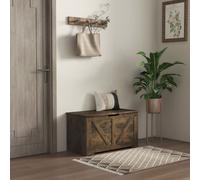 Storage Trunk for Living Room, with Safety Hinges, 80cm, Rustic Brown HOMCOM Brown One Size