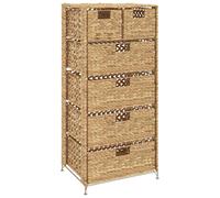 Storage Unit with 6 Baskets Drawer Cabinet Cupboard Water Hyacinth vidaXL