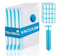 Storage Vacuum Bags for Clothes,Mattress Vacuum Bag 70x100cm,Vacummattress Storage Organizer with Hand Pump,Compression Airtight Sealer for Duvet Comforters Bedding Pillow, Pack of 4