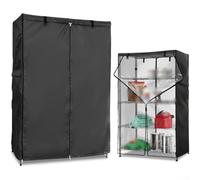 Storage Wire Rack Cover Made Of 210D Oxford Cloth Dust And Water Resistant With Transparent Front And T-Zip Points(30 * 14 * 63inch)