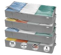StorageExpert Closet Organizers and Storage - Maximize Space with Under Bed Storage Containers & Clothes Storage - Ideal Closet Storage, Toy Storage Organizer & Underbed Storage (Grey, 4 Pack)