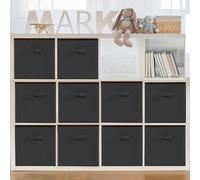 STORAGEIDEAS 11x11 Storage Bins, Set of 10 Storage Cubes, Collapsible Cube Storage Bins, Fabric Closet Organizers with Handles for Home, Office, Closet Shelf Cabinet, Bookcase, Black