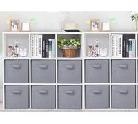 STORAGEIDEAS Storage Cubes, 11 Inch Cube Storage Bins, Set of 10, Fabric Foldable Storage Bins With Handles, Closet Storage Organizer Bins, Cubby Clothing Storage Baskets for Shelves, Gray