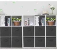 STORAGEIDEAS Storage Cubes, 11 Inch Cube Storage Bins, Set of 10, Fabric Foldable Storage Bins With Handles, Closet Storage Organizer Bins, Cubby Clothing Storage Baskets for Shelves, Black