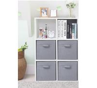 STORAGEIDEAS Storage Cubes, 11 Inch Cube Storage Bins, Set of 4, Fabric Foldable Storage Bins With Handles, Closet Storage Organizer Bins, Cubby Clothing Storage Baskets for Shelves, Gray