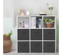 STORAGEIDEAS Storage Cubes, 11 Inch Cube Storage Bins, Set of 6, Fabric Foldable Storage Bins With Handles, Closet Storage Organizer Bins, Cubby Clothing Storage Baskets for Shelves, Black