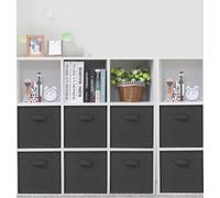 STORAGEIDEAS Storage Cubes, 11 Inch Cube Storage Bins, Set of 8, Fabric Foldable Storage Bins With Handles, Closet Storage Organizer Bins, Cubby Clothing Storage Baskets for Shelves, Black