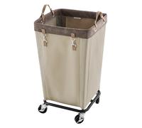 StorageWorks 160L Laundry Basket with Wheels, Large Rolling Hampers for Clothing Organizer, Dirty Clothes Basket for Hotel, Home, Closet, Dorm, Light Khaki
