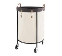 StorageWorks 170L Laundry Basket with Wheels, Extra Large Rolling Hampers for Clothing Organiser, Dirty Clothes Washing Hamper on Wheels for Hotel Home Dorm Laundry Room, Beige, 1-Pack
