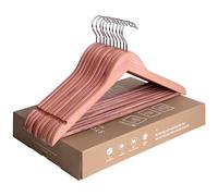 StorageWorks Coat Hangers 10 Pack, Cedar Wood Clothes Hangers, Wardrobe Clothing Organiser with Shoulder Notches, Non Slip Natural Wooden Hanger for Trouser Jackets Pants Suits Sweaters Organising