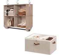 StorageWorks Extra Large Fabric Shoe Storage Box and Wardrobe Hanging Storage