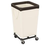 StorageWorks Laundry Basket with Wheels, 150L Wheeled Laundry Hamper with Steel Frame, Industrial Laundry Basket on Wheels, Dirty Washing Hamper for Home, Hotel, Closet & Dorm, Beige