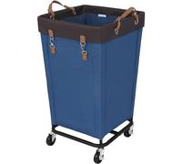 StorageWorks Laundry Hamper with Wheels, 160L Large Washing Hamper for Laundry, Heavy Duty Rolling Laundry Basket on Wheels, Dirty Clothes Washing Basket Trolley for Home Hotel Dorm, Blue, 1-Pack