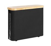 StorageWorks Toilet Roll Storage Basket, Toilet Paper Storage Box with Lid for Up to 12 Rolls, Multifunctional Toilet Roll Organiser with Handle, Stable Bathroom Accessories Organiser, Black