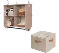 StorageWorks Wardrobe Shoe Organiser with Lid and Wardrobe Hanging Storage