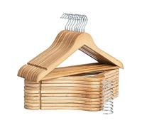 StorageWorks Wooden Coat Hangers 20 Pack, Heavy Duty Natural Wood Hangers for Clothes, Heavy Duty Coathangers with Shoulder Notches, Wardrobe Hanger for Adult Coats Suits Trouser, Natural Wood Color