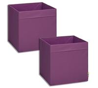 Storanda Set of 2 Storage Box Shelves, Foldable & Extra Sturdy Kallax Boxes Storage, Storage Basket, Shelf Box for Cube Shelf, Ideal for Home and Children's Room, 33 x 33 x 33 cm, Blackberry