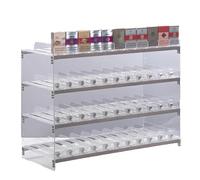 Store Cigarette Case Acrylic Rack, Automatic Cigarette Pusher Display Holder, Rectangular Matchbook Display Case, Supermarket Retail Storage Shelf(91.5x28.4x69cm)