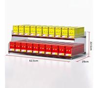 Store Cigarette Showcases Display Rack, 2-5 Tier Trapezoid Acrylic Organization Shelf, Automatic Spring Clear Pusher, Matchbook Display Case, Supermarket Chip Rack(62.5x29x22.5cm)