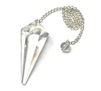 Store Crystal Stone Point Pendulum With Chain For Reiki Healing, Dowsing, And Spiritual Guidance (7 Chakra Stones Crystal Pendulum)-B0CSN8P7DN