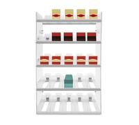 Store Display Shelves, Rectangular Cigarette Case Holder, Auto Pusher Cigarette Display Holder, Acrylic Transparent Portable Case Shelf, Retail Display Rack(37.5x28.4x38.5cm)