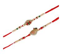 STORE INDYA Premium Rakhi Set of 2 - A Protective and Stylish Symbol of Love and Blessings for Brothers and Sisters, One Size, Nylon, no gemstone