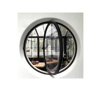 Store/Library/Museums/Gallery Window, 360° Rotation Round Windows with Tempered Glass Aluminum Frame, Decorative Shed Window Flush Mount(Diameter 80cm/2.6ft)