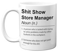 Store Manager Mug - Sh*t Show - Novelty Gifts for Store Manager from Colleague Friend, Rude Joke Presents, 11oz Ceramic Dishwasher Safe Premium Gift Mugs