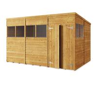 Store More Pent Overlap Garden Shed - Windowed - 12x8ft - Pressure Treated