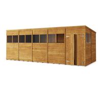 Store More Pent Overlap Garden Shed - Windowed - 20x8ft - Pressure Treated