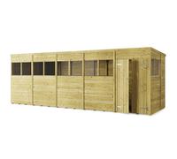 Store More Pent T&G Garden Shed - Windowed - 20x6ft - Pressure Treated