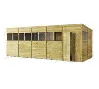 Store More Pent T&G Garden Shed - Windowed - 20x8ft - Pressure Treated