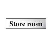 Store Room Sign - Self-Adhesive PVC - Chrome Effect - 200mm x 50mm