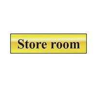 Store Room Sign - Self-Adhesive PVC - Polished Gold Effect - 200mm x 50mm
