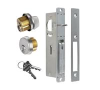 Storefront Door Lock Alsecure Commercial Mortise Lock,Swing Deadbolt Solid Brass Cylinder Combo with Key Thumbturn Keyed Alike for Aluminum/Zinc Alloy Shop Doors, 1.1/8" Backset, Silver