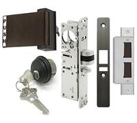 Storefront Door Mortise Deadlatch Lock Exit Paddle Handle Latch Kit, Adams Rite Cam, in Duronotic (1-1/8" BACKSET, PUSH DOOR TO RIGHT)