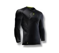Storelli BodyShield Goalkeeper 3/4 Undershirt | Lightweight Compression Soccer Shirt | Chest Protector | Elbow and Shoulder Padding | Black | Extra Large