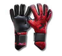 Storelli Lightning Goalkeeper Gloves, High-Impact Hand Protection With 5 Built-In Finger Spines, German New Basic Latex, Wrist Strap, Extended Cuff, Youth & Adults, Unisex, 1 Pair, Red Storm, Size7