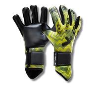 Storelli Lightning Goalkeeper Gloves, High-Impact Hand Protection With 5 Built-In Finger Spines, German New Basic Latex, Wrist Strap, Extended Cuff, Youth & Adults, Unisex, 1 Pair, Black Storm Size 10