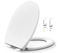 STOREMIC Toilet Seat Soft Close, Toilet Seats with Quick Release, Simple Top and Bottom Fixing, Sturdy Anti-Bacterial PP Materials Toilet Lid with Stainless Adjustable Hinges, O Shape Loo Seat White