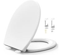 STOREMIC Toilet Seat Soft Close, Toilet Seats with Quick Release, Simple Top and Bottom Fixing, Sturdy Anti-Bacterial PP Materials Toilet Lid with Stainless Adjustable Hinges, O Shape Loo Seat White