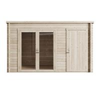 StoreMore Store More Darton Pent Log Cabin Summerhouse With Side Store - 12Ft X 8Ft