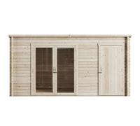 StoreMore Store More Darton Pent Log Cabin Summerhouse With Side Store - 14Ft X 8Ft